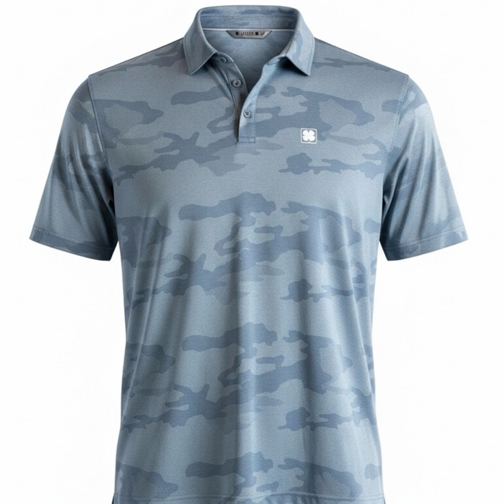 Stylish Blue Camouflage Polo Shirt